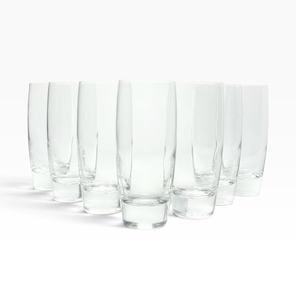 Luigi Bormioli “Michelangelo” 7 Tumbler Highball Drinking Glasses 6 1/4” 14oz